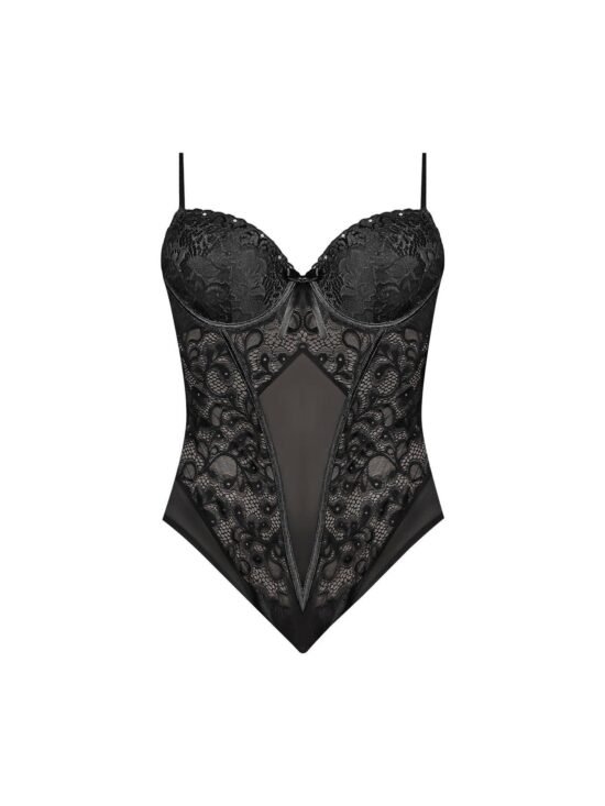 Magic Silk Nightfall Crotchless Teddy Black