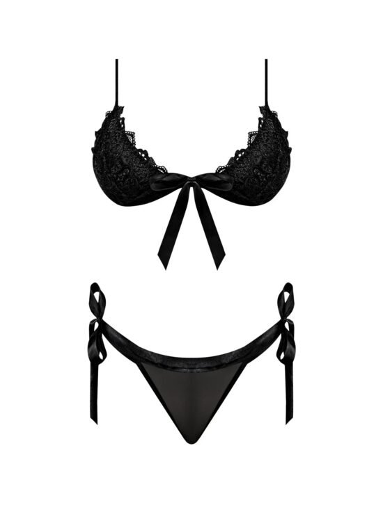 Magic Silk Sugar & Spice Ribbon-Tie Bra & Panty Set Black