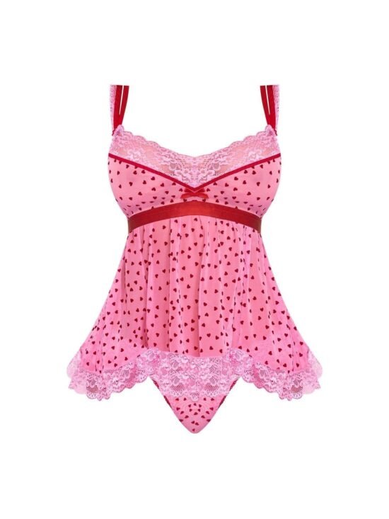 Magic Silk Tickled Pink Babydoll & Panty Set Pink