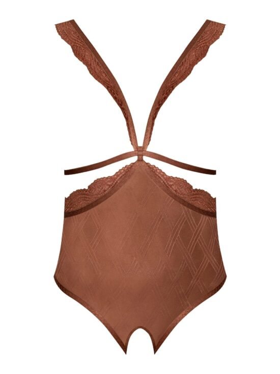 Magic Silk Caramel Kiss Cupless & Crotchless Teddy Caramel