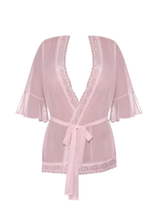 Magic Silk Seabreeze Robe With Lace Trim Blush