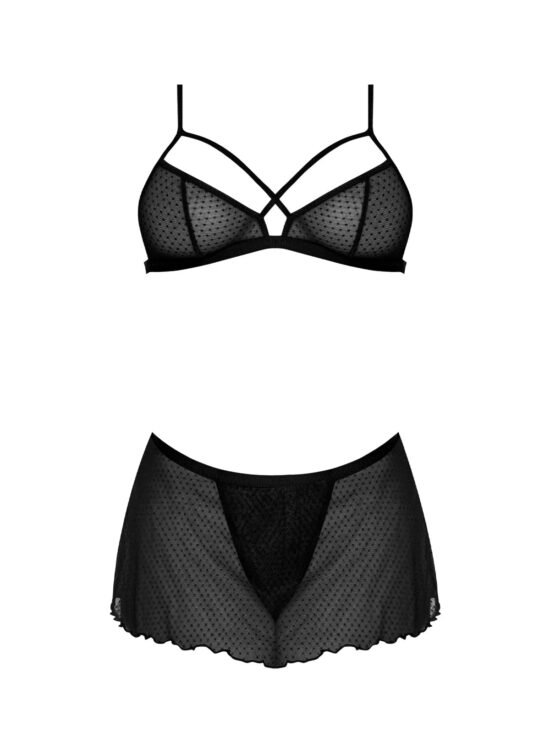 Magic Silk Girl Next Door Bralette With Skirt Black