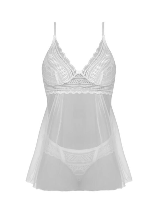 Magic Silk Modern Romance Babydoll & Thong White