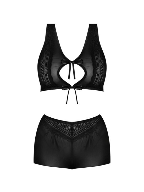 Magic Silk Modern Romance Halter & Tap Panty Black