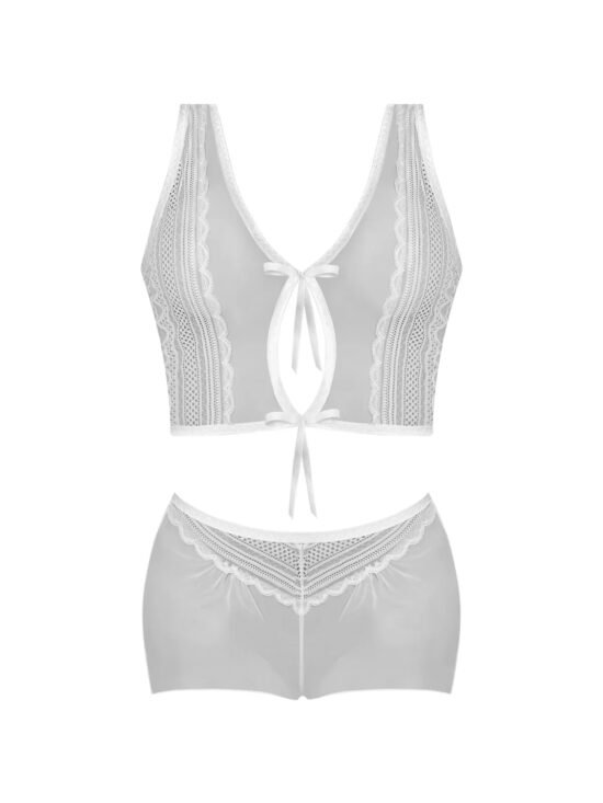 Magic Silk Modern Romance Halter & Tap Panty White