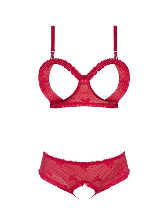 Magic Silk With Love Balconette Bra & Open-Crotch Panty Red