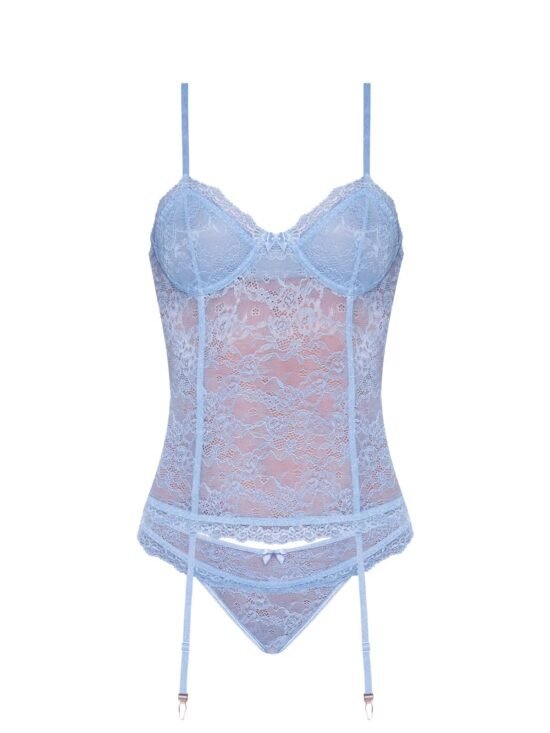 Magic Silk Ooh La Lace Bustier & Panty Set Periwinkle