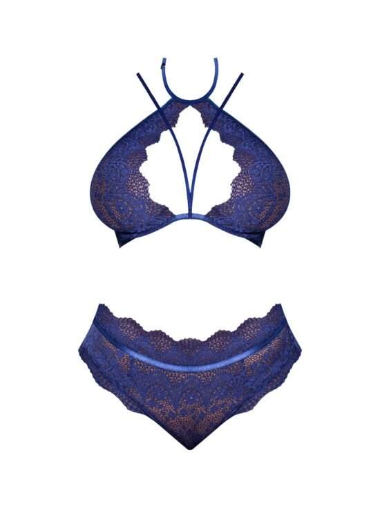 Magic Silk Berrylicious Halter & Lace Up Panty Set Blueberry