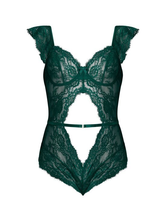 Magic Silk Evermore Cutout Romper Emerald