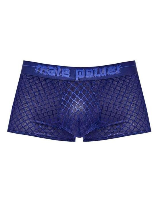 Male Power Diamond Mesh Mini Short Navy
