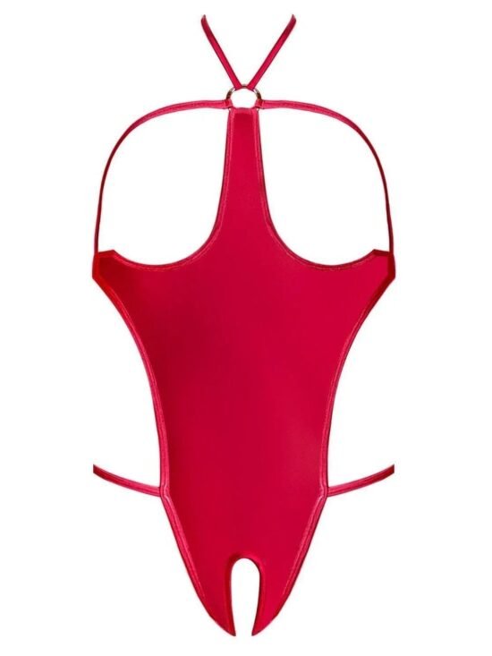 Magic Silk Sheer Mesh Cupless and Crotchless Teddy Red