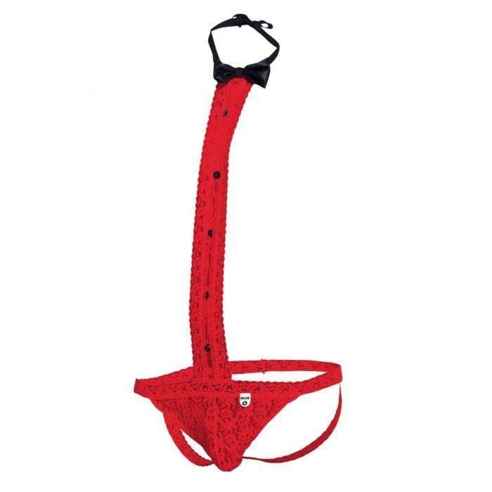 Male Basics Mob Tuxedo Lace Front Pouch Thong Red