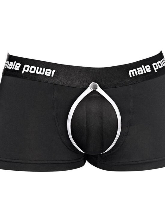 Male Power Easy Access Penis Cutout with Padded Pouch Shorts Black