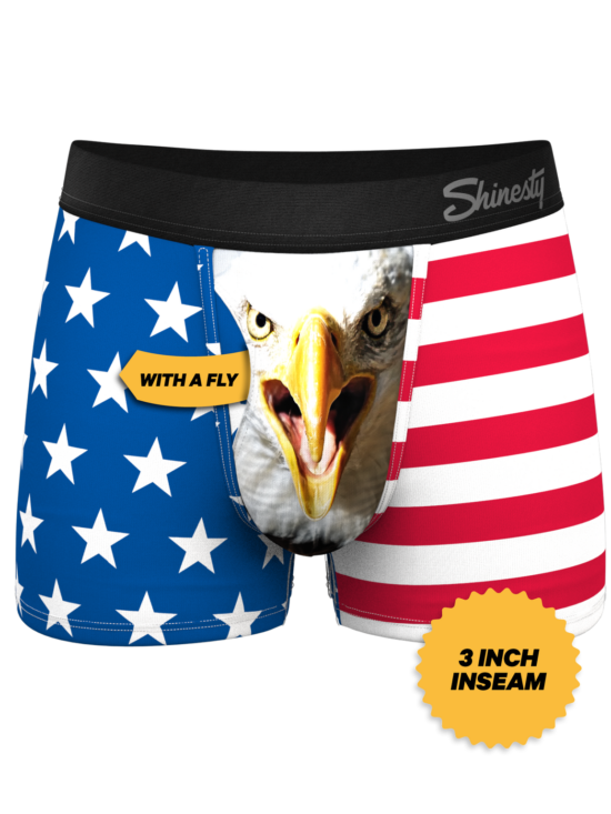 Shinesty The Mascot American Flag Ball Hammock Pouch Underwear with Fly Red/White/Blue