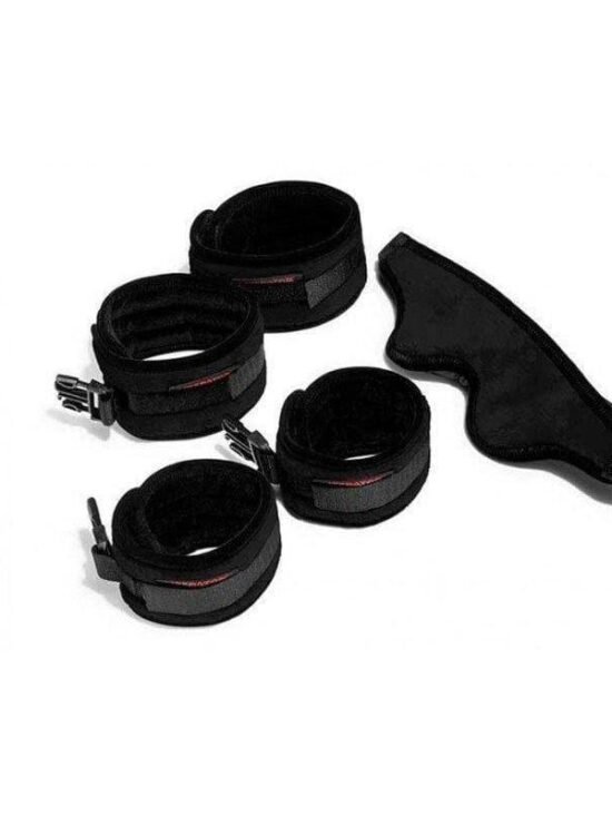 Liberator Plush Playful Restraint Seduction Kit with Wrist & Ankle Cuffs, 6 Connectors & Blindfold