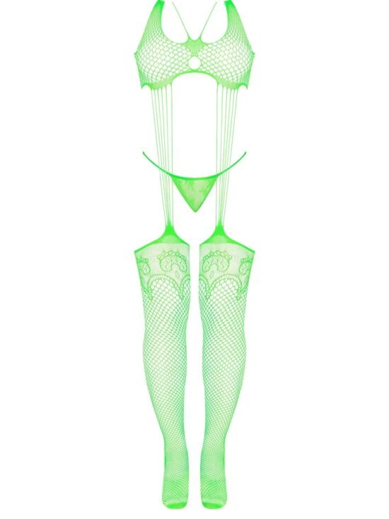 Magic Silk Seamless Bodystocking & G-String Panty Set Lime One Size