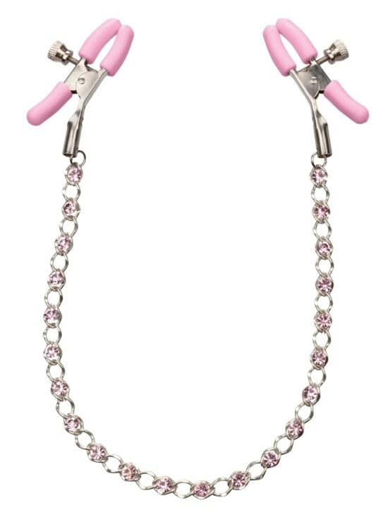 Nipple Play Fully Adjustable Crystal Chain Nipple Clamps
