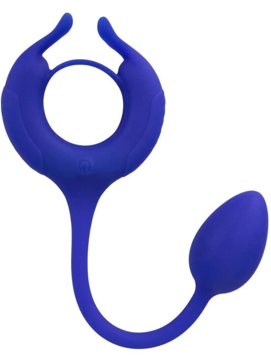 Admiral Plug and Play Weighted Silicone Penis Ring with Anal Plug Blue