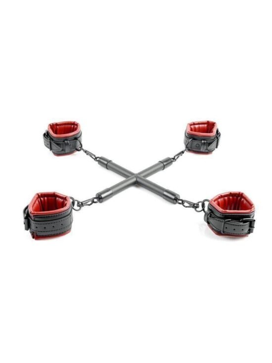 Saffron Hog Tie & Cuff Set - Black/Red