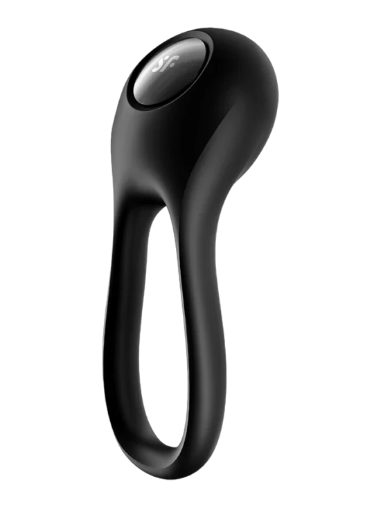 Satisfyer Majestic Duo Silicone 21 Function Vibrating Penis & Ball Ring Black