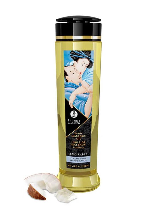 Shunga Erotic Massage Oil Coconut Thrills 8 Oz