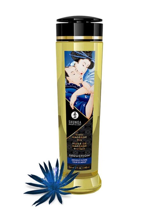 Shunga Erotic Massage Oil Asian Midnight Flower Seduction 8 Oz