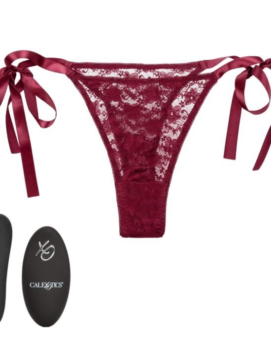 Silicone Rechargeable Lace Thong Panty 3 Piece Vibrator With Remote Control
