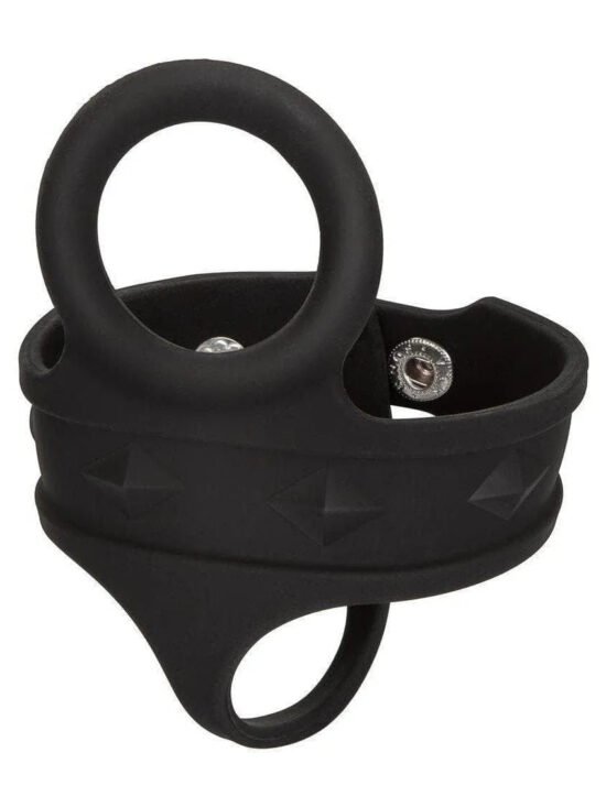 Silicone Tri-Snap Adjustable Ball Spreader Penis Ring Erection Enhancer