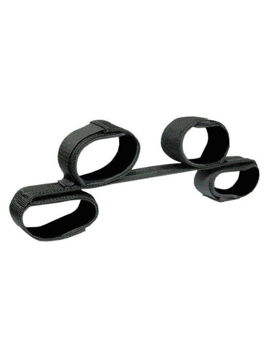 Spreader Bar With 4 Neoprene And Velcro Cuffs 24 Inch Black