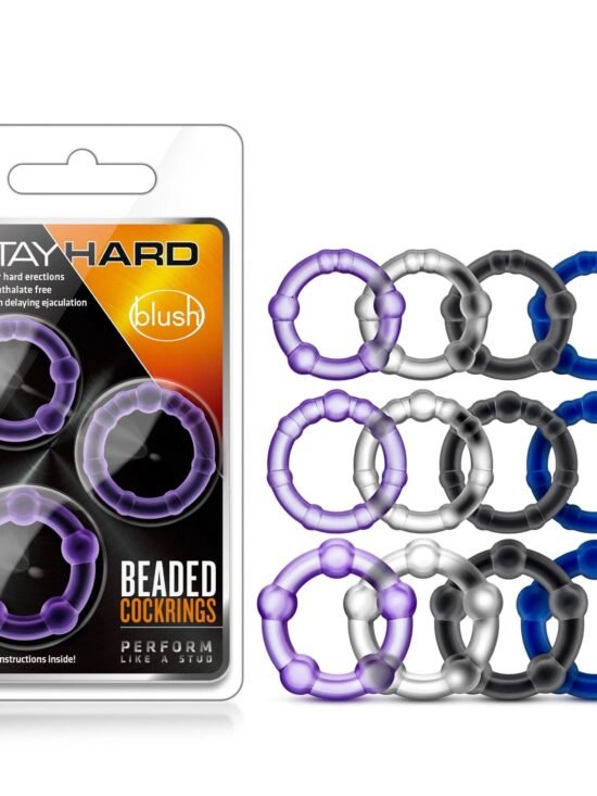 Stay Hard Beaded 3 Piece Penis Ring Erection Enhancement Set