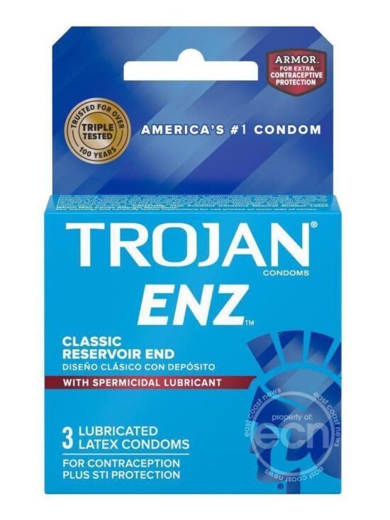 Trojan Condom Enz With Spermicidal Lubricant 3 Pack