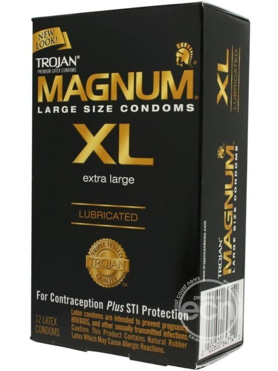 Trojan Condom Magnum Extra Large Lubricated 12 Pack