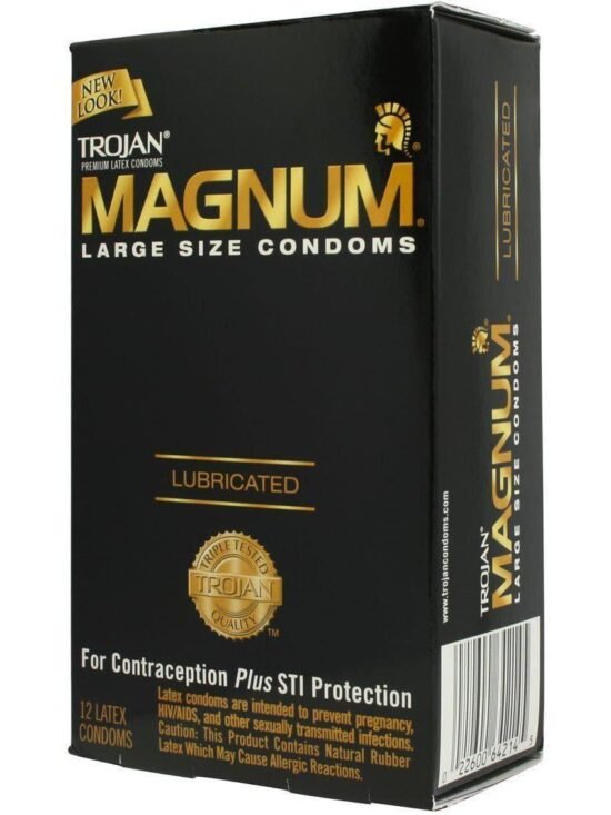 Trojan Condom Magnum Large Size Lubricated 12 Pack
