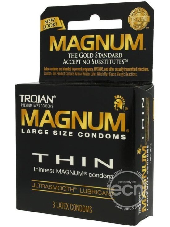 Trojan Condom Magnum Thin Large Size Lubricated 3 Pack