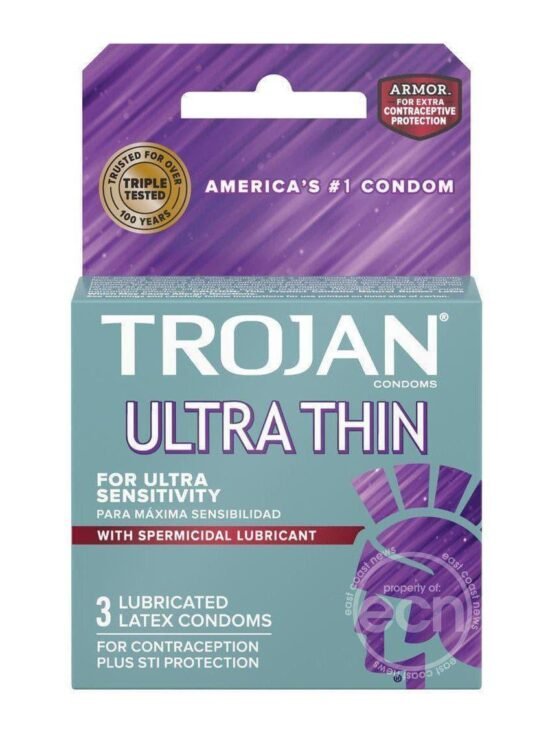 Trojan Ultra Thin Armor Spermicide Condom 3 Pack