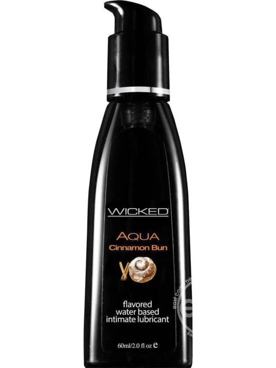 Wicked Aqua Water Based Flavored Intimate Lubricant Cinnamon Bun