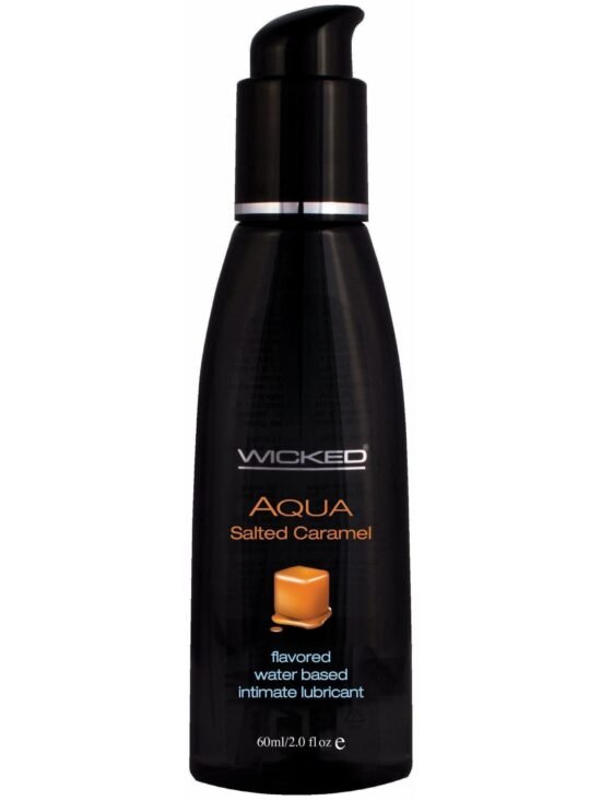 Wicked Aqua Water Based Flavored Intimate Lubricant Salted Caramel