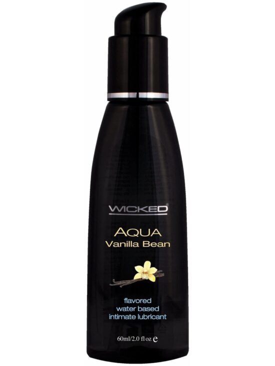 Wicked Aqua Water Based Flavored Intimate Lubricant Vanilla Bean Lube