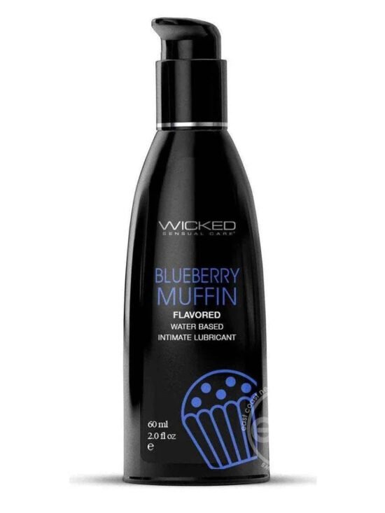 Wicked Aqua Water Based Flavored Lubricant Blueberry Muffin