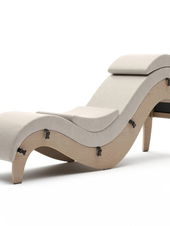 Liberator Supervio Premium Distressed Ultraleather Sex Chaise with Maple Frame and Cuff Kits