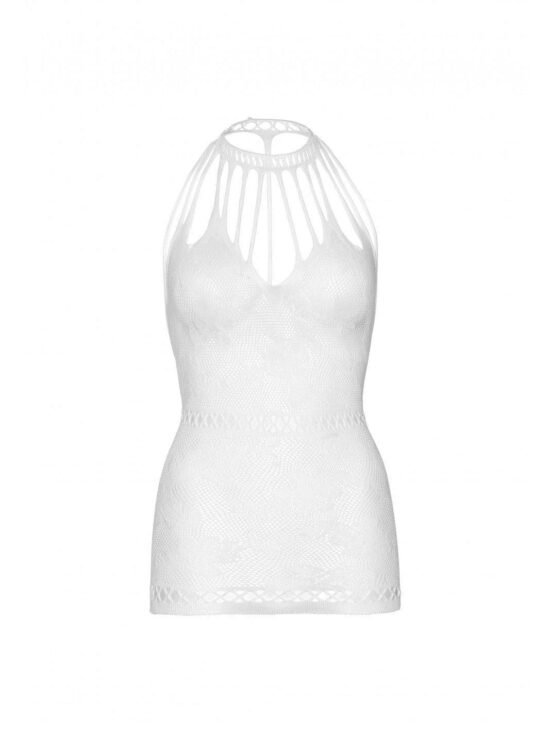 Leg Avenue Mini Dress with Net Cut-Outs and Strappy Accents O/S - White