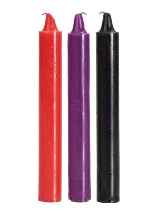 Japanese Drip Candles 3-Pack Red Purple Black