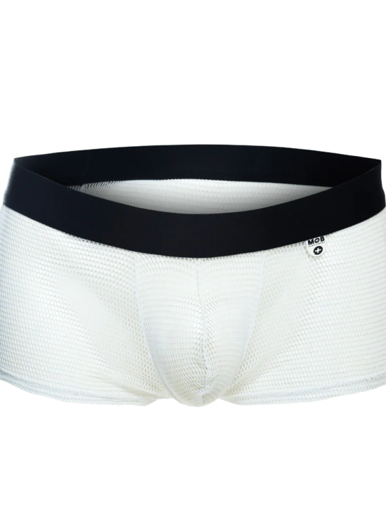 Male Basics MOB Men's Fishnet See Through Boxer White