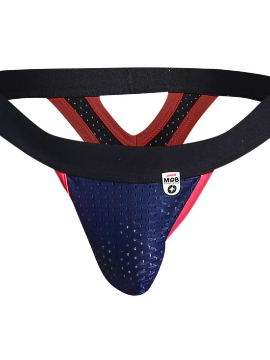 Male Basics MOB Men's Mesh Y Thong Black Magenta