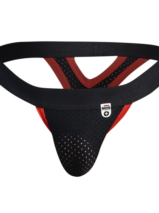 Male Basics MOB Men's Mesh Y Thong Black Red