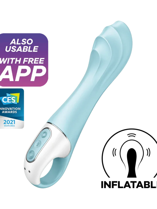Satisfyer Air Pump Inflatable G-Spot Vibrator 5+ with Connect App Blue