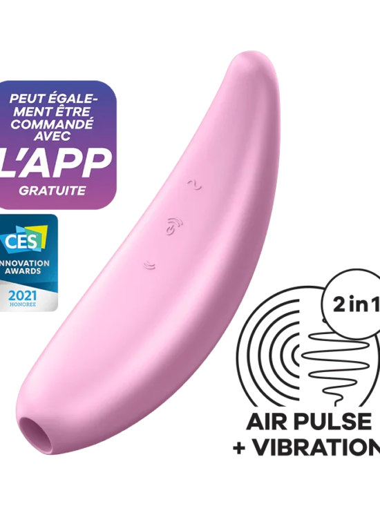 Satisfyer Curvy 3+ 2-N-1 Rechargeable Silicone Lay-On Clitoral Stimulator Pink