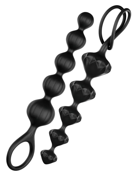 Satisfyer Love Beads Silicone Anal Beads Black (2 each per set)