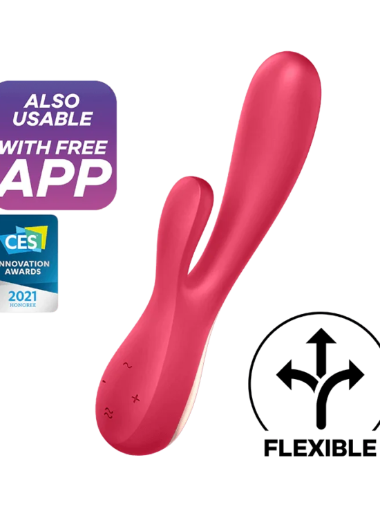 Satisfyer Mono Flex Rechargeable Silicone 50 Vibration Combo App Enabled Rabbit Vibrator