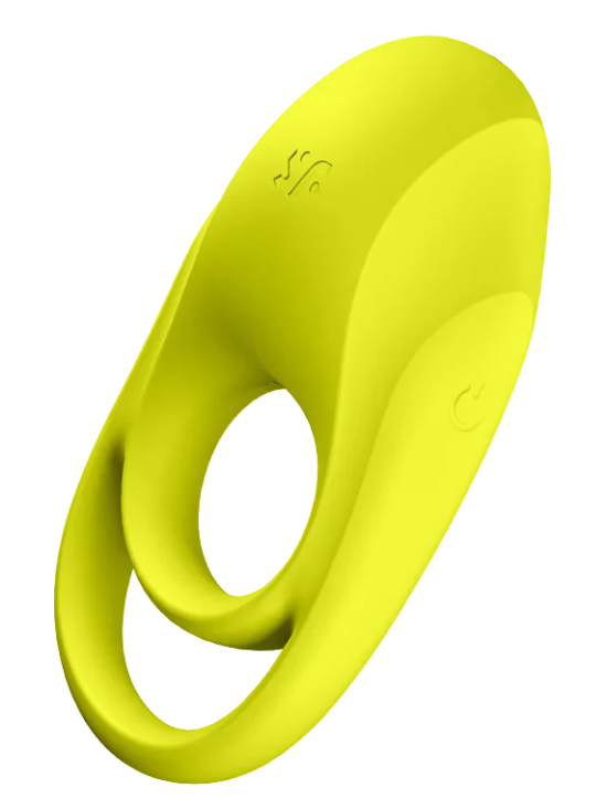 Satisfyer Spectacular Duo Silicone 12 Level Vibrating Penis & Ball Ring Neon Yellow